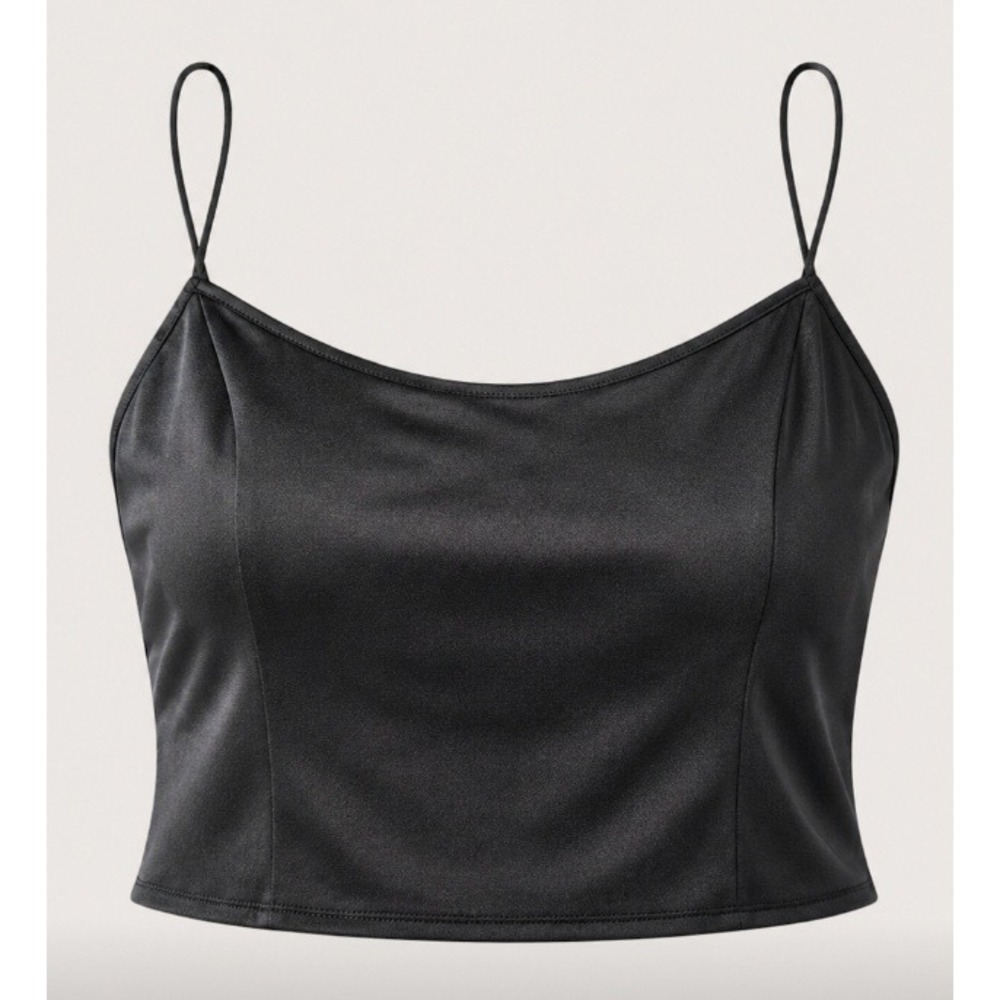 JS Boutique Black Camisole Top XL Spaghetti Strap Scoop Neck 90s‎ Minimalist